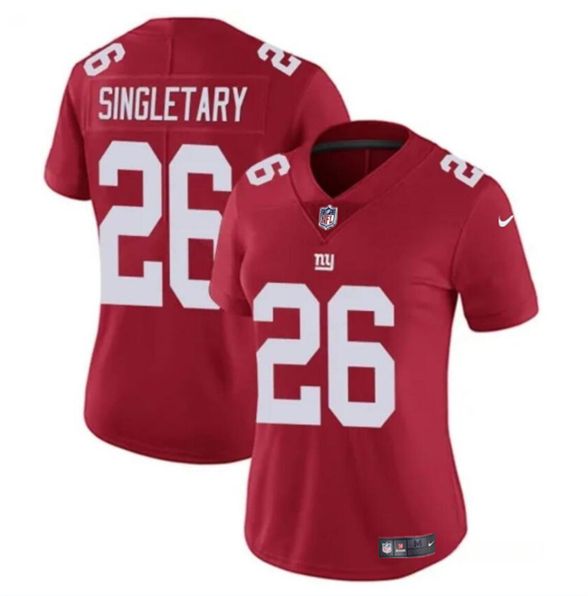 Women's New York Giants #26 Devin Singletary Red Vapor Stitched Jersey(Run Small)